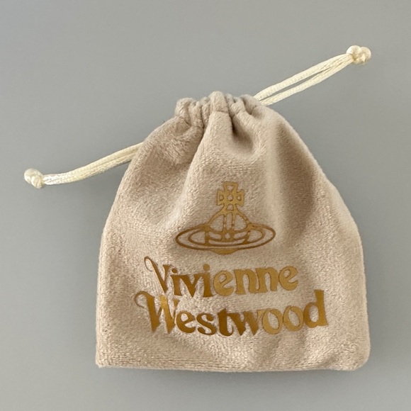 Vivienne Westwood hoops Gold Earrings with Crystal Accents​ - Picture 7 of 7